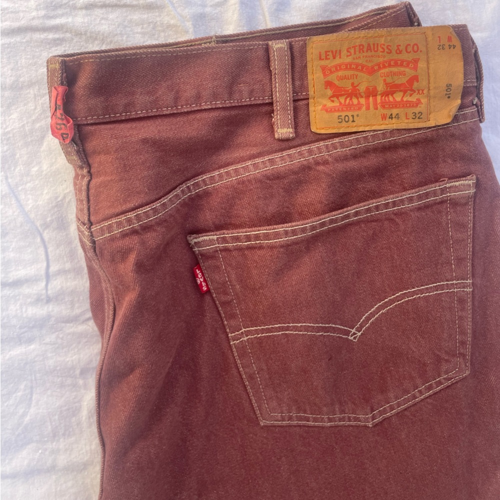 VINTAGE Men’s Levi’s Jeans 44x32 Rusty Red Straight Leg
